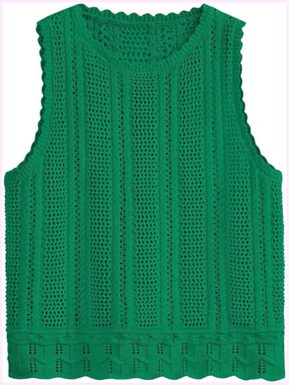 Crochet Sweater Vest Tank Top Beach Cover Up Loose Fit Spring Summer